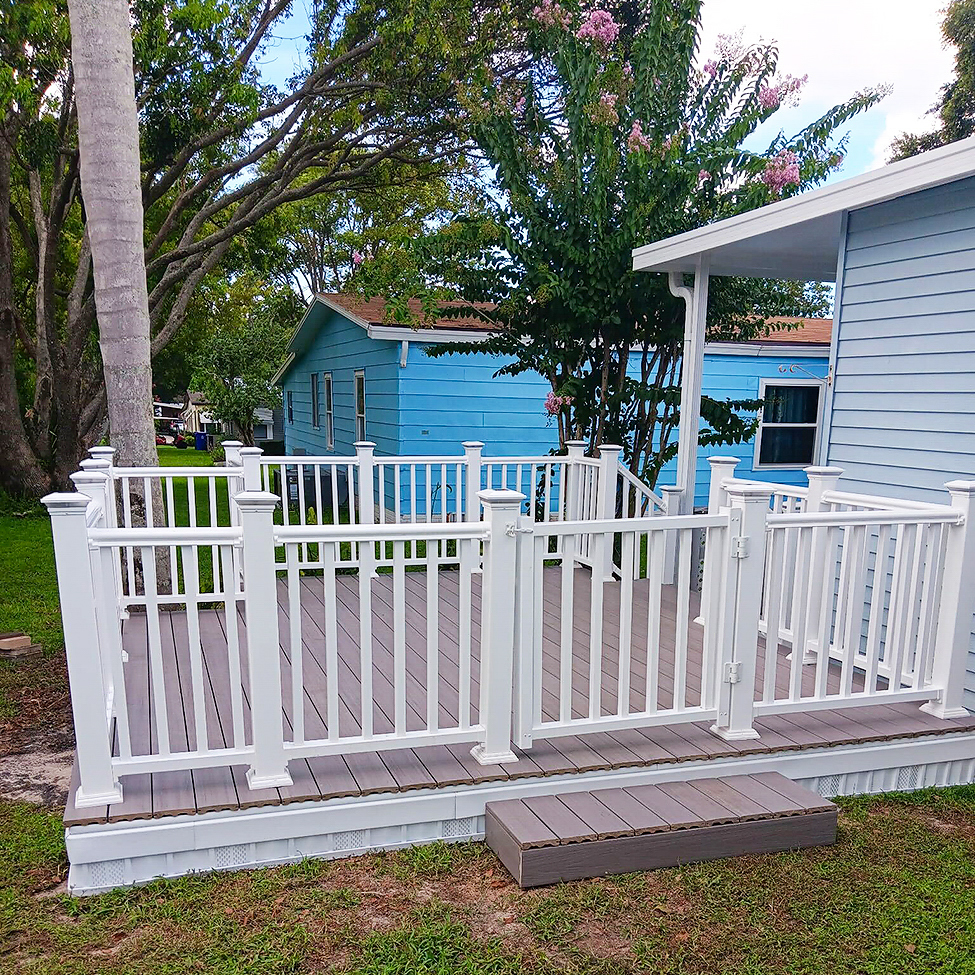 Freedom Carport Division built this lanai for mobile home owner who wanted more usable outdoor space