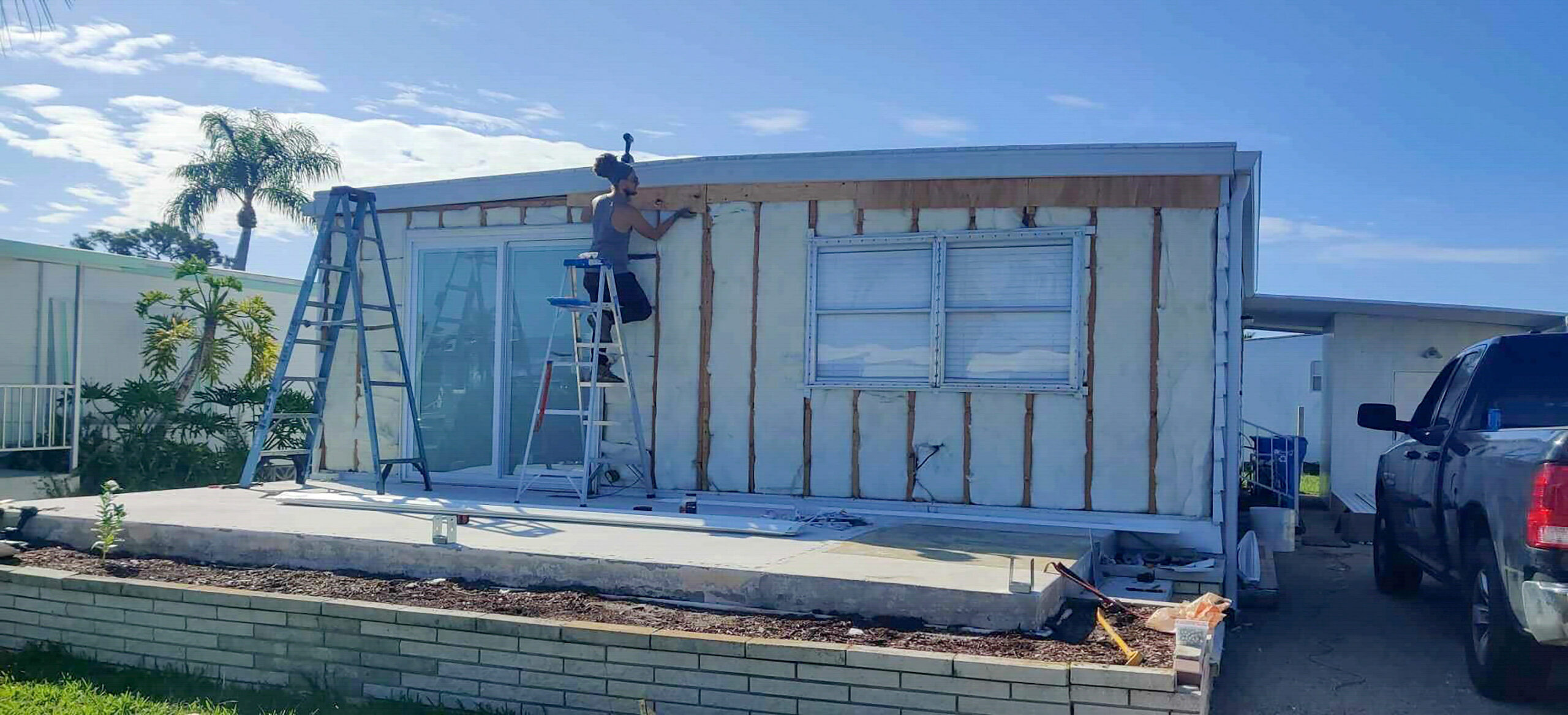 mobile home carport project in progress in Polk County Florida